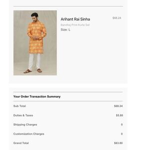 Orange Bandhej Print Kurta Set